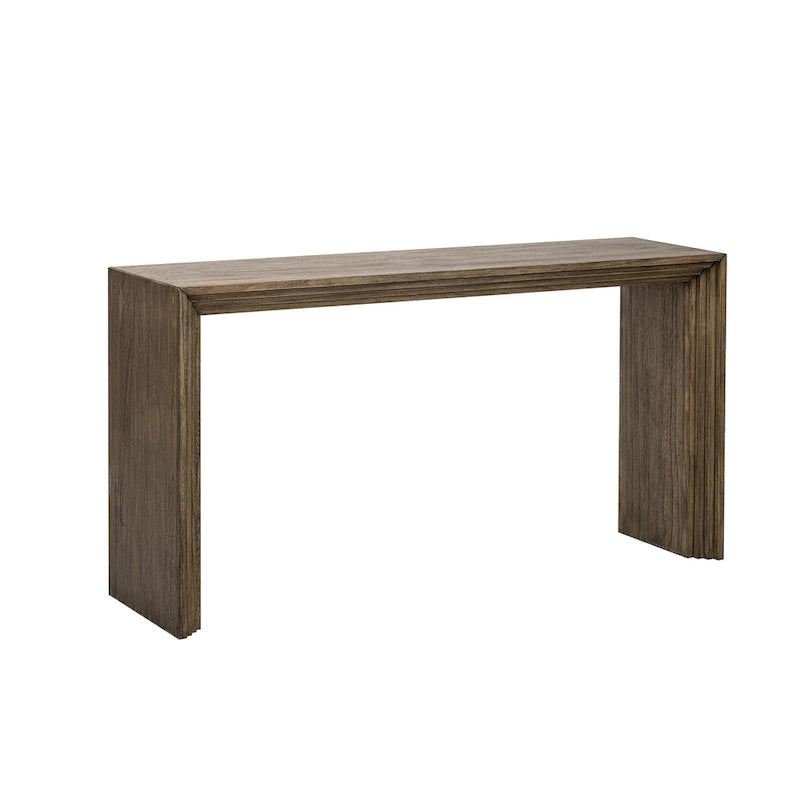 Console de style moderne en placage de bois massif de paulownia, convient pour le hall d'entrée, le salon ou l'entrée.