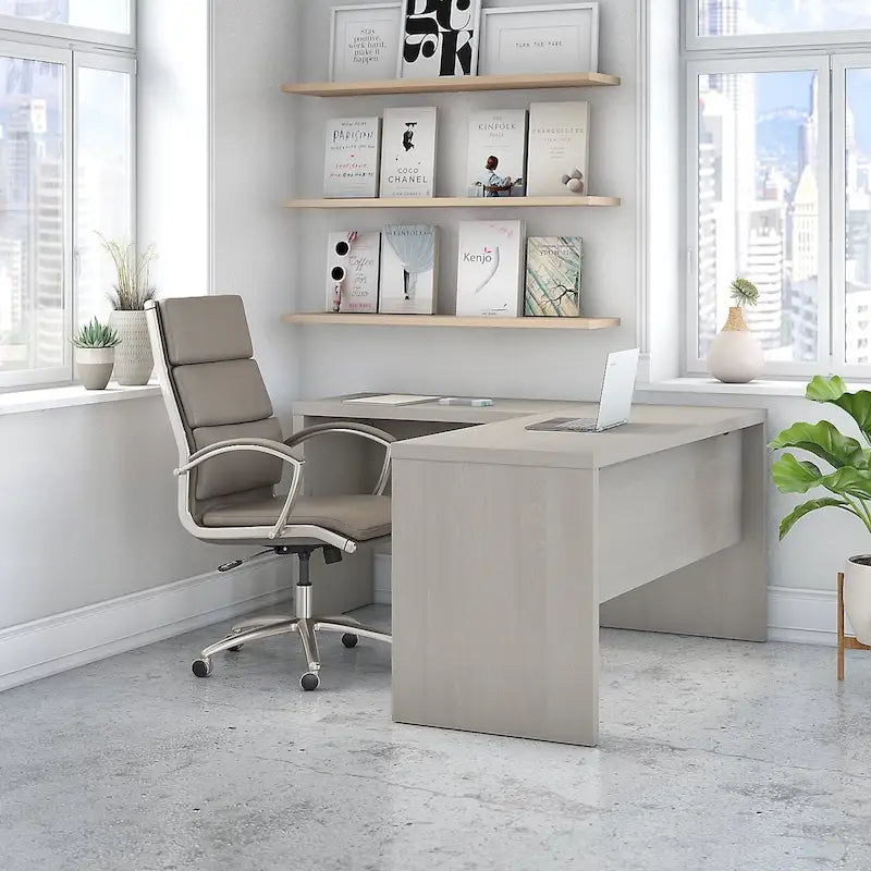 Bureau d'angle – Crédence de 60 po de large avec retour de 36 po de large