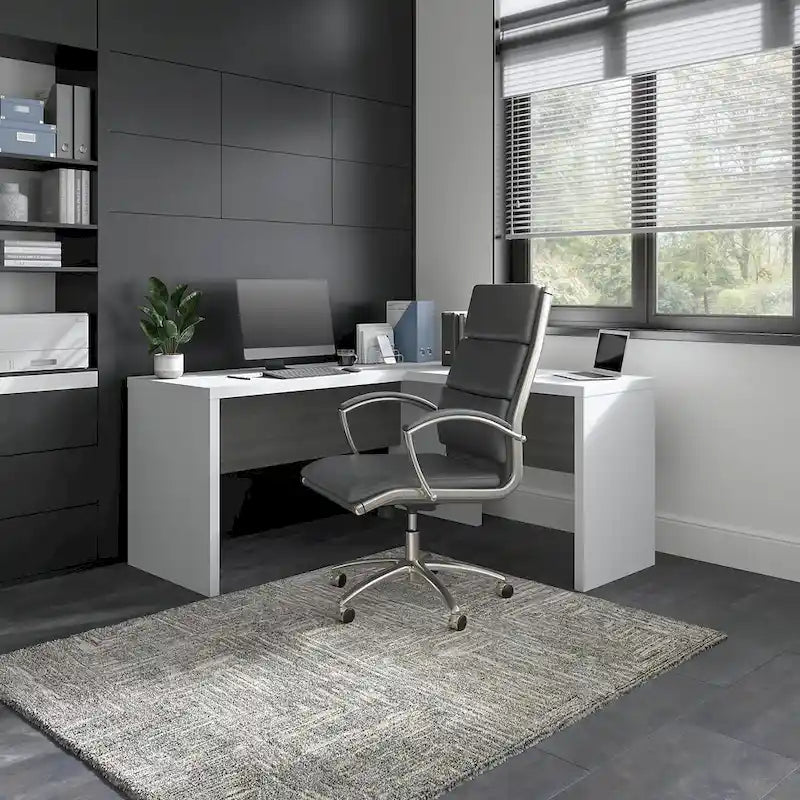 Bureau d'angle – Crédence de 60 po de large avec retour de 36 po de large