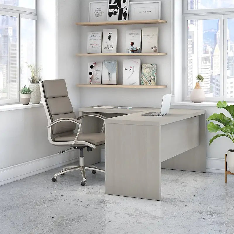 Bureau d'angle – Crédence de 60 po de large avec retour de 36 po de large
