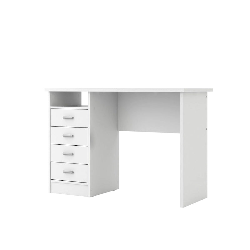 Bureau 4 tiroirs avec étagère fixe et panneau de modestie
