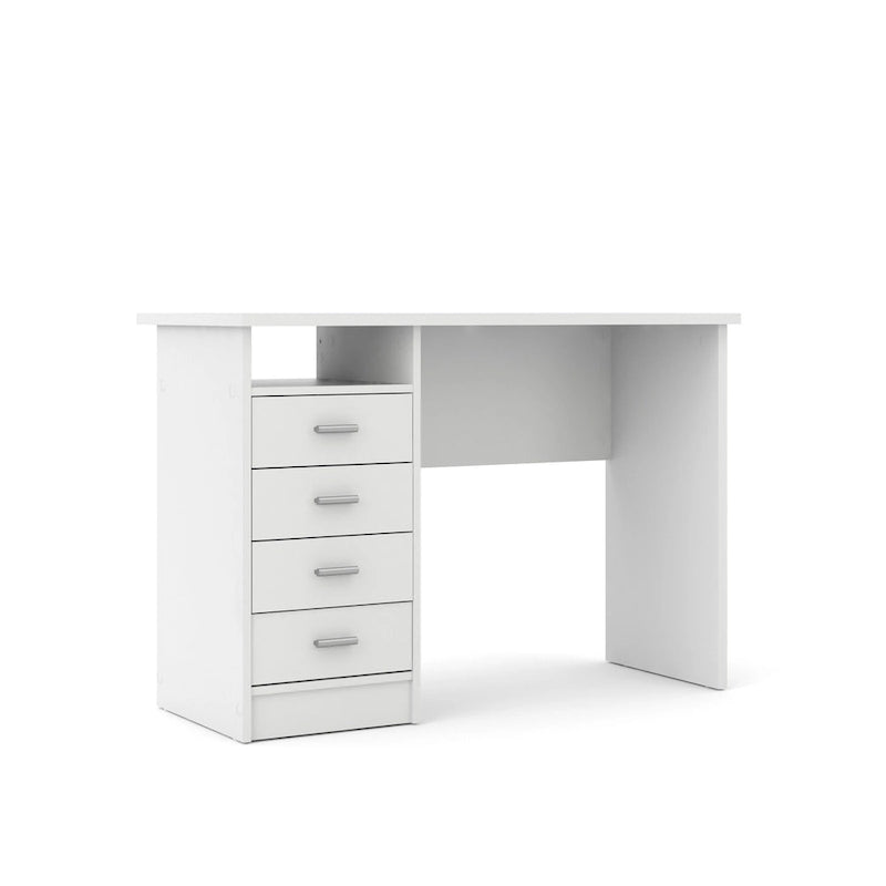 Bureau 4 tiroirs avec étagère fixe et panneau de modestie