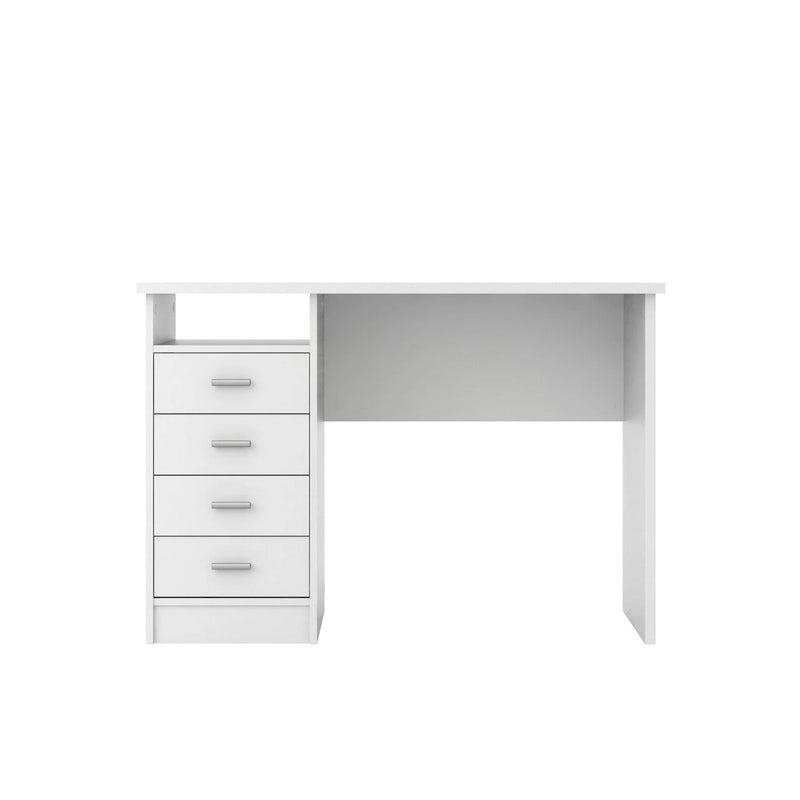 Bureau 4 tiroirs avec étagère fixe et panneau de modestie