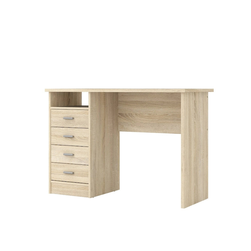 Bureau 4 tiroirs avec étagère fixe et panneau de modestie