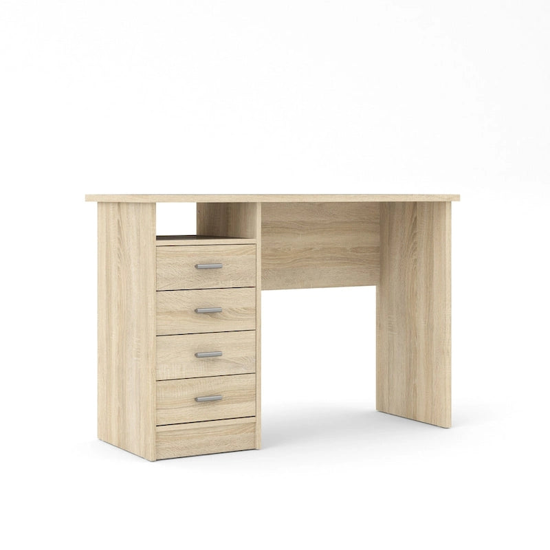 Bureau 4 tiroirs avec étagère fixe et panneau de modestie