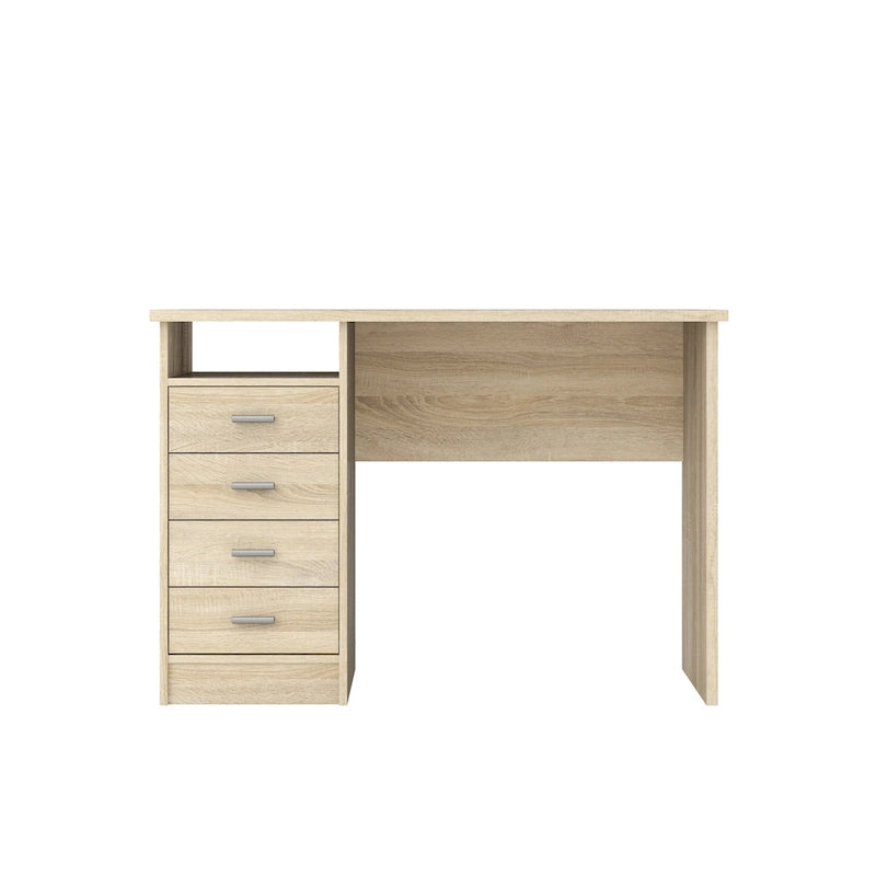 Bureau 4 tiroirs avec étagère fixe et panneau de modestie