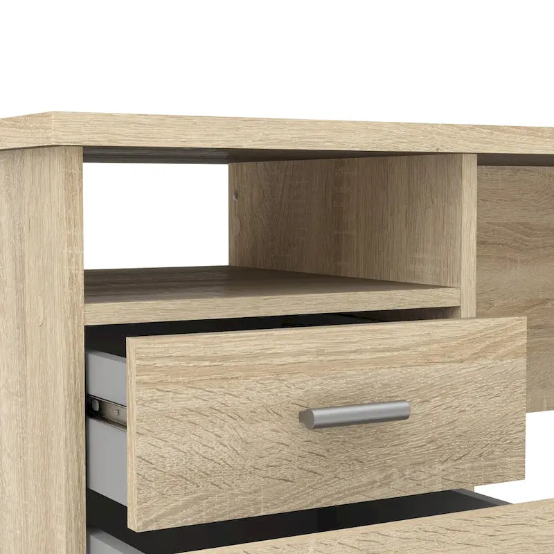 Bureau 4 tiroirs avec étagère fixe et panneau de modestie