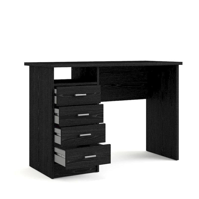 Bureau 4 tiroirs avec étagère fixe et panneau de modestie