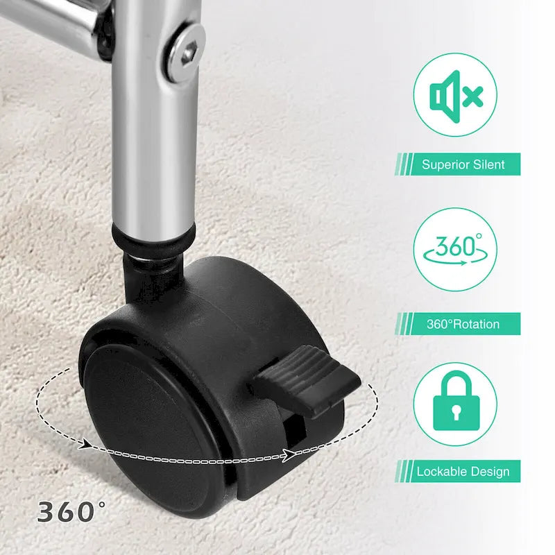 Chariot de rangement roulant à 4 tiroirs avec étagère métallique pour la maison et le bureau