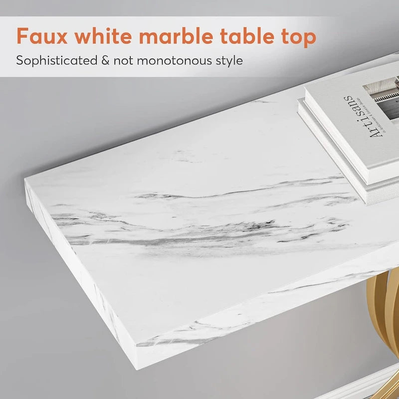 Console d'entrée moderne, Table d'appoint de 99 cm, Console étroite en bois pour canapé/hall d'entrée