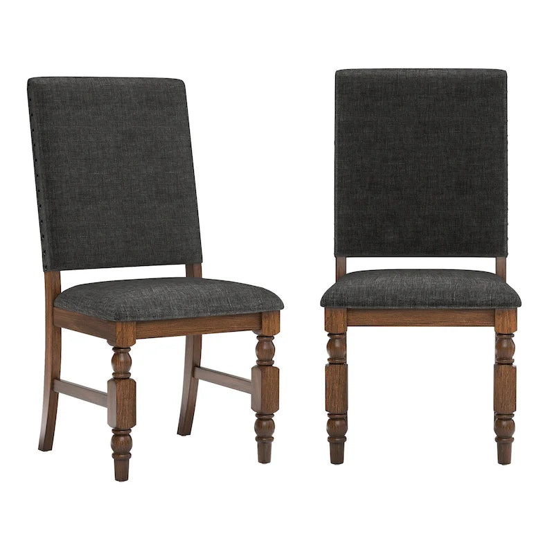 Chaises de salle à manger tapissées Lubeck à têtes de clous (Lot de 2)
