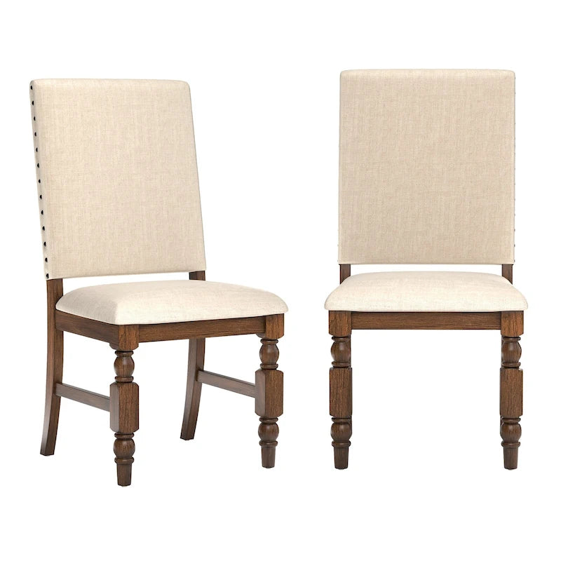 Chaises de salle à manger tapissées Lubeck à têtes de clous (Lot de 2)