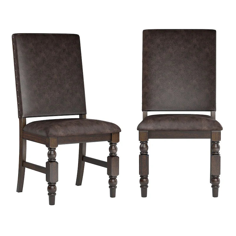 Chaises de salle à manger tapissées Lubeck à têtes de clous (Lot de 2)