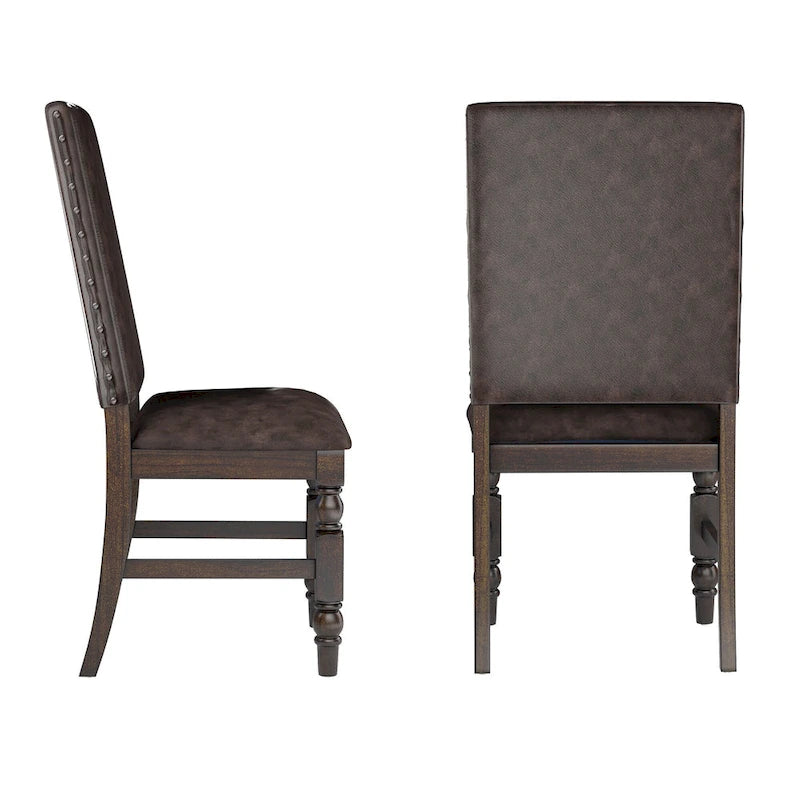 Chaises de salle à manger tapissées Lubeck à têtes de clous (Lot de 2)