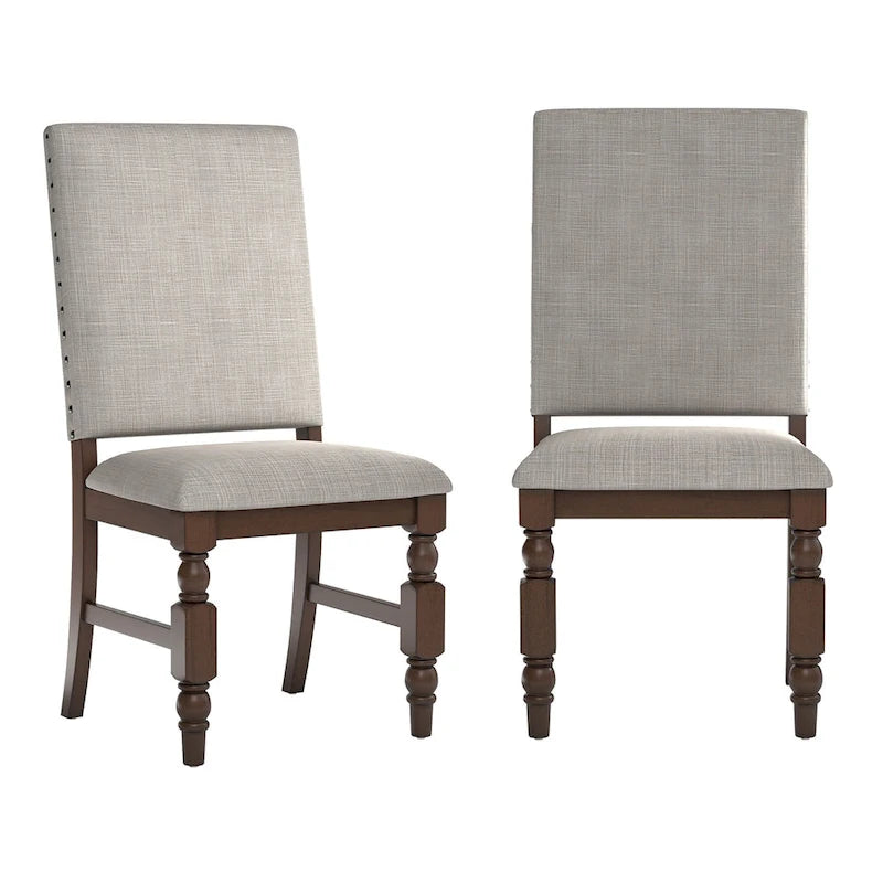 Chaises de salle à manger tapissées Lubeck à têtes de clous (Lot de 2)
