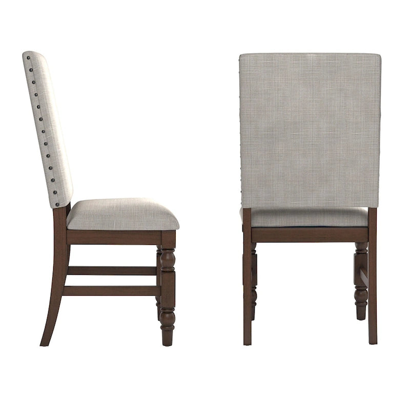 Chaises de salle à manger tapissées Lubeck à têtes de clous (Lot de 2)