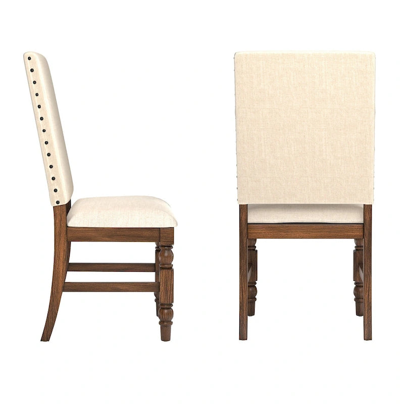 Chaises de salle à manger tapissées Lubeck à têtes de clous (Lot de 2)