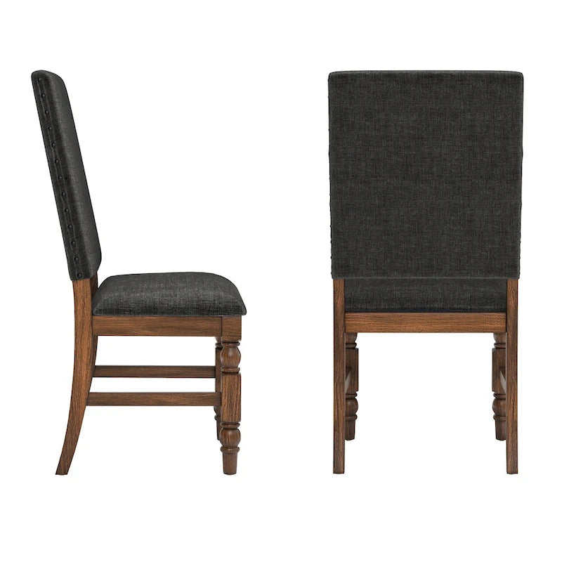 Chaises de salle à manger tapissées Lubeck à têtes de clous (Lot de 2)
