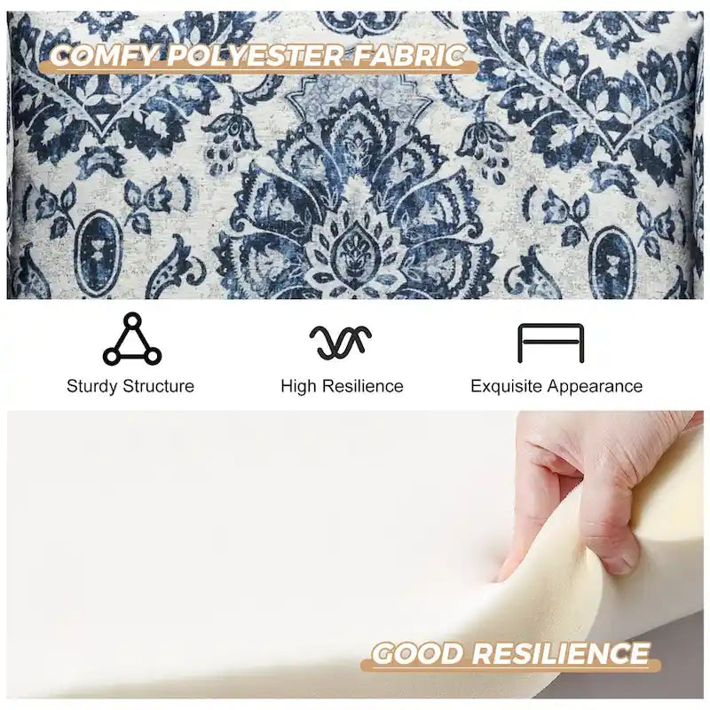 Fauteuil à oreilles traditionnel avec pieds en bois massif, lot de 2