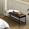 Banc contemporain rembourré de 50 pouces avec pieds en métal