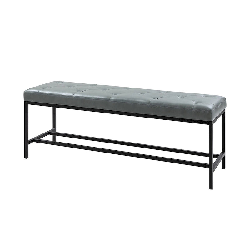 Banc contemporain rembourré de 50 pouces avec pieds en métal