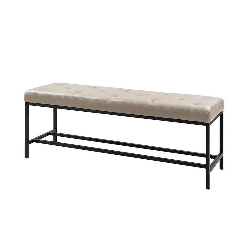 Banc contemporain rembourré de 50 pouces avec pieds en métal