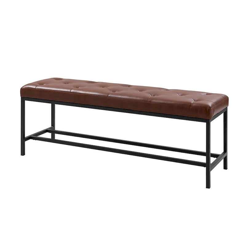 Banc contemporain rembourré de 50 pouces avec pieds en métal