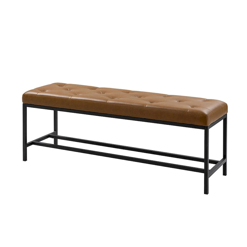 Banc contemporain rembourré de 50 pouces avec pieds en métal