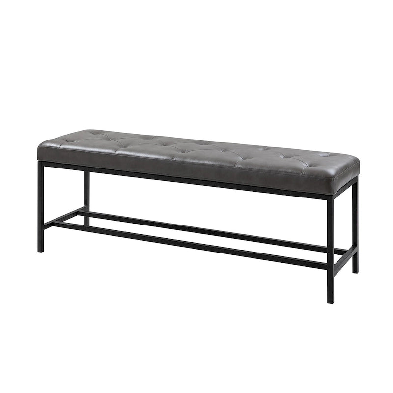 Banc contemporain rembourré de 50 pouces avec pieds en métal
