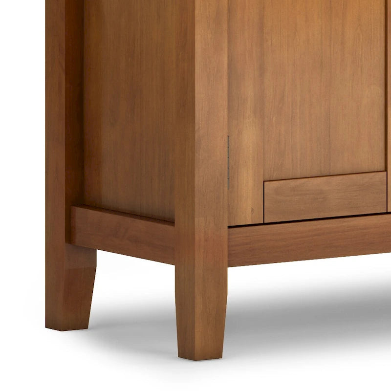 Meuble TV média transitionnel en bois massif de 72 pouces de large pour téléviseurs jusqu'à 80 pouces - 72 L x 16,5 P x 26 H