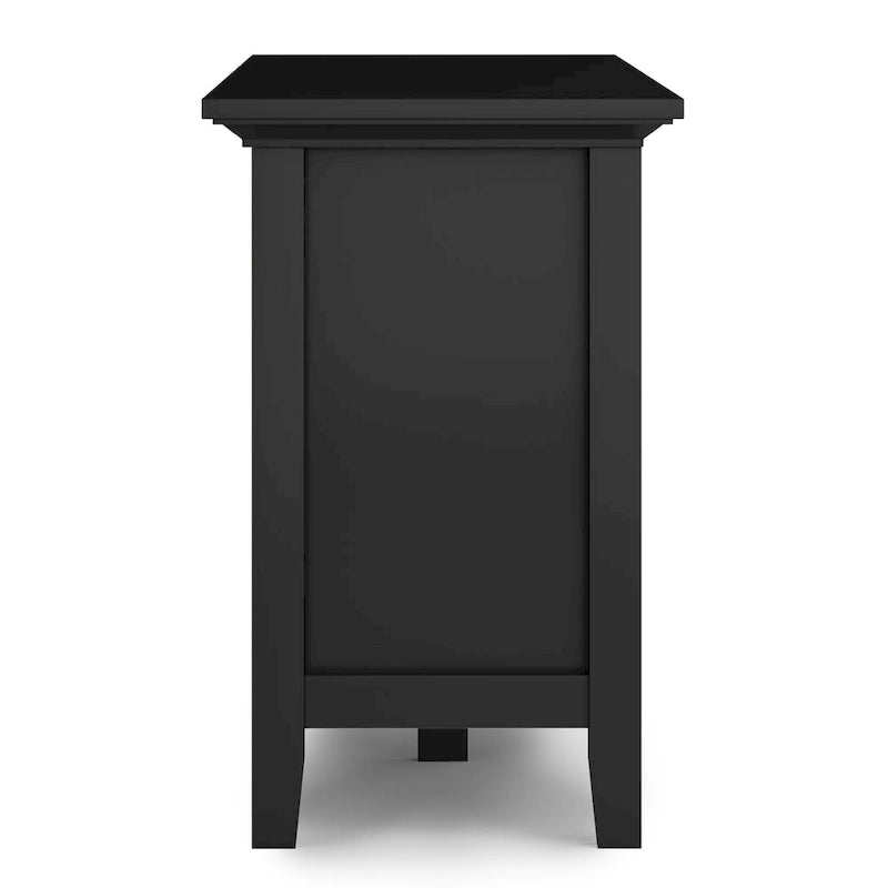 Meuble TV média transitionnel en bois massif de 72 pouces de large pour téléviseurs jusqu'à 80 pouces - 72 L x 16,5 P x 26 H