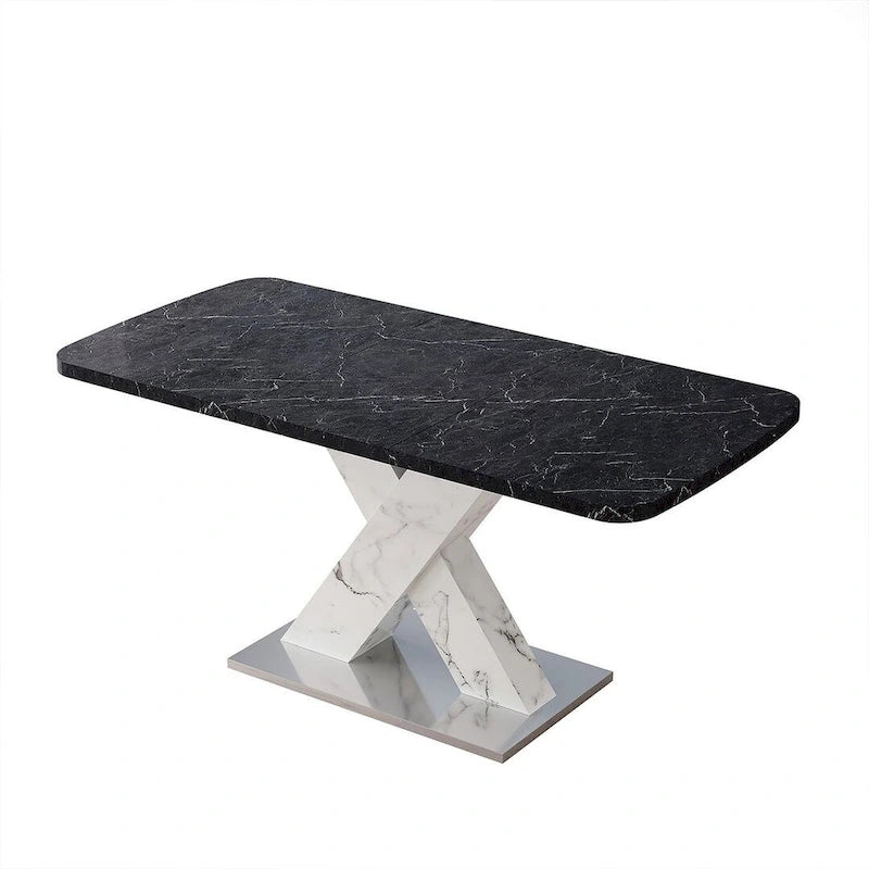 Table à manger carrée en marbre, style moderne, 120-160 cm de côté