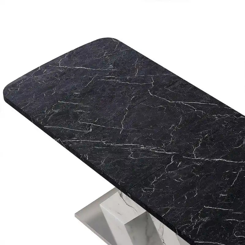 Table à manger carrée en marbre, style moderne, 120-160 cm de côté