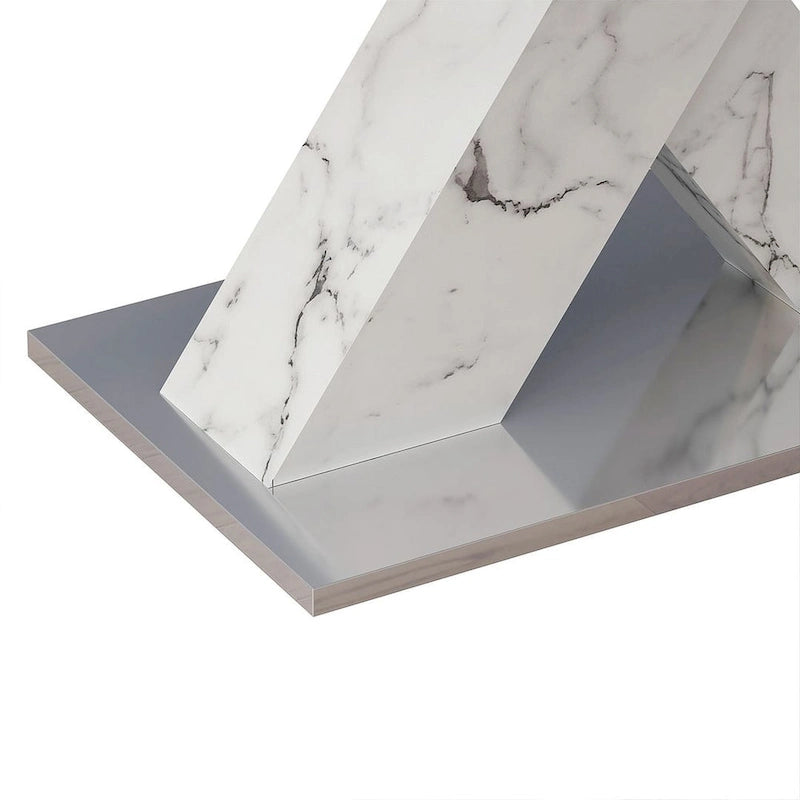 Table à manger carrée en marbre, style moderne, 120-160 cm de côté