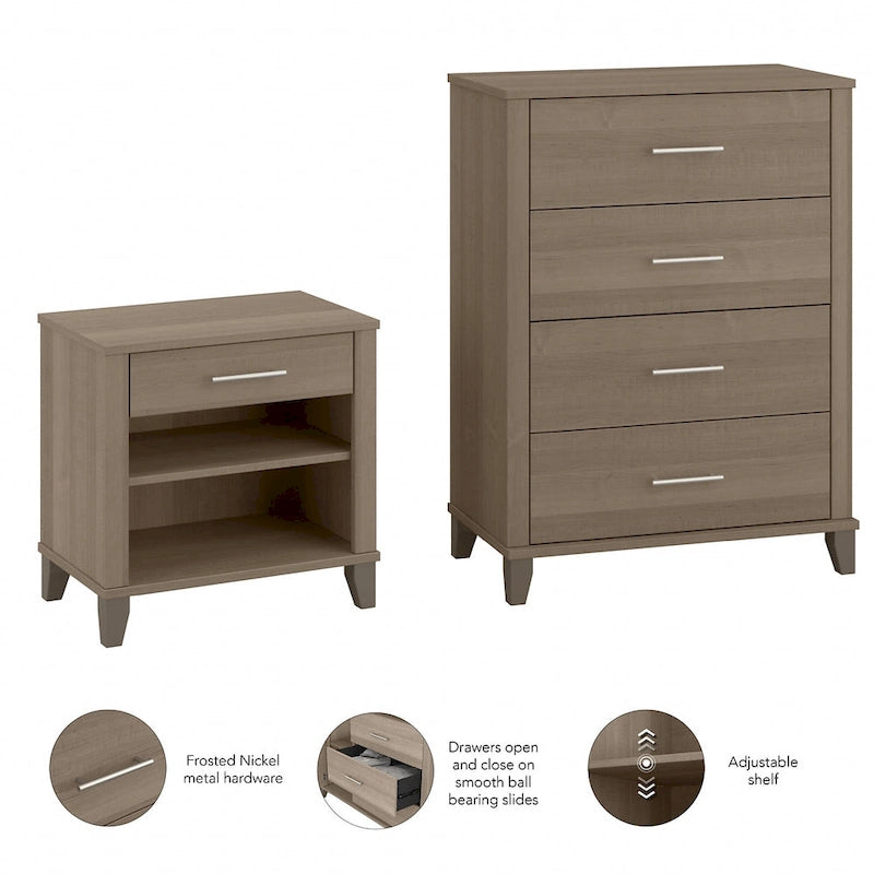 Ensemble commode et table de chevet