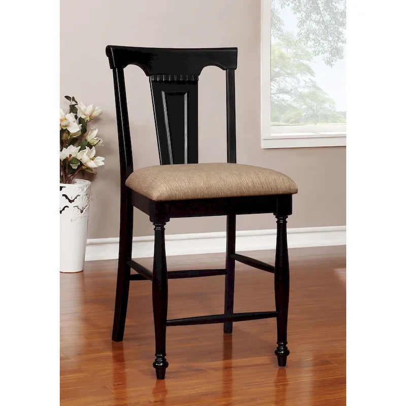Chaises de comptoir en bois massif rustiques (lot de 2)