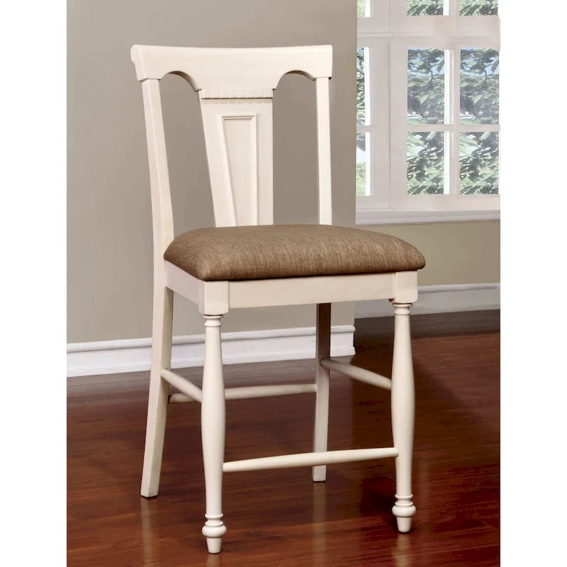 Chaises de comptoir en bois massif rustiques (lot de 2)