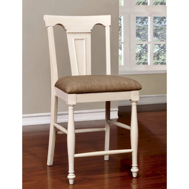 Chaises de comptoir en bois massif rustiques (lot de 2)