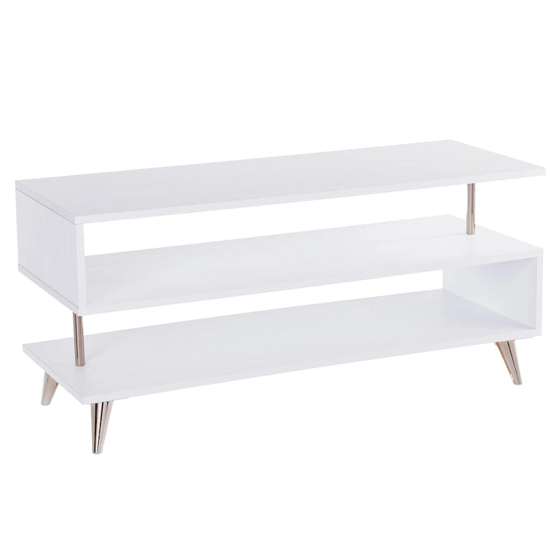 Meuble TV bas SEI Furniture blanc pour téléviseurs jusqu'à 41 po