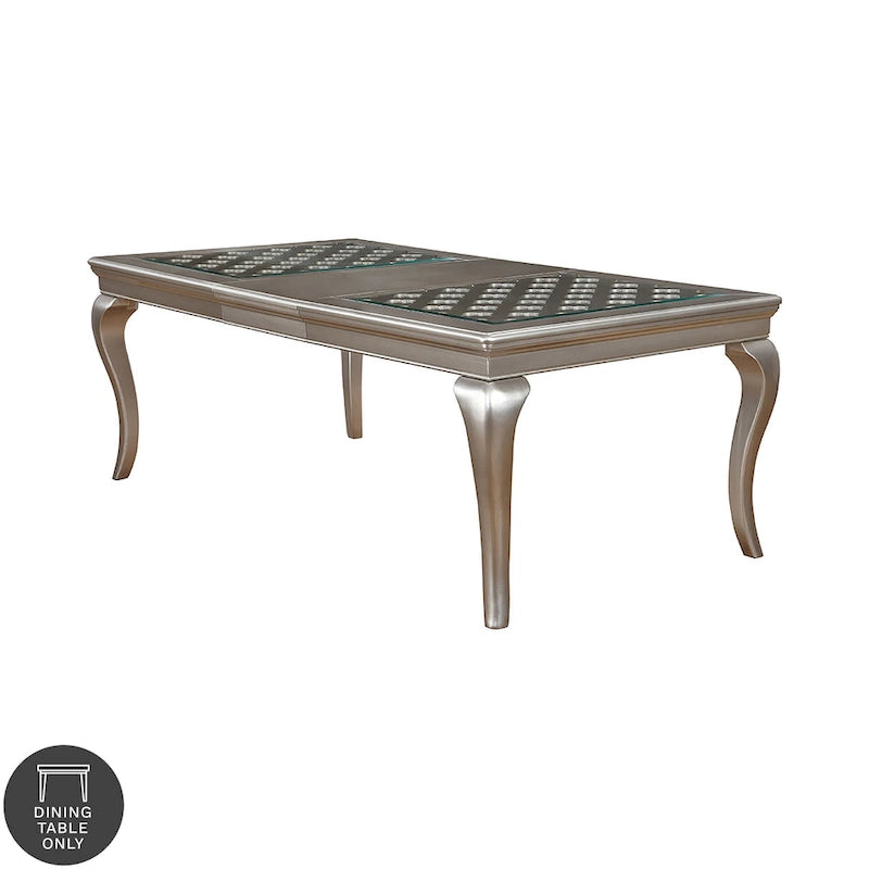 Table à manger extensible de 84 pouces avec plateau en verre