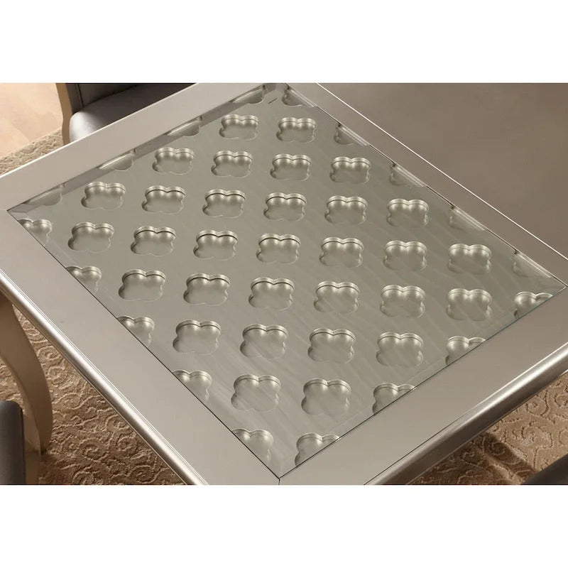 Table à manger extensible de 84 pouces avec plateau en verre
