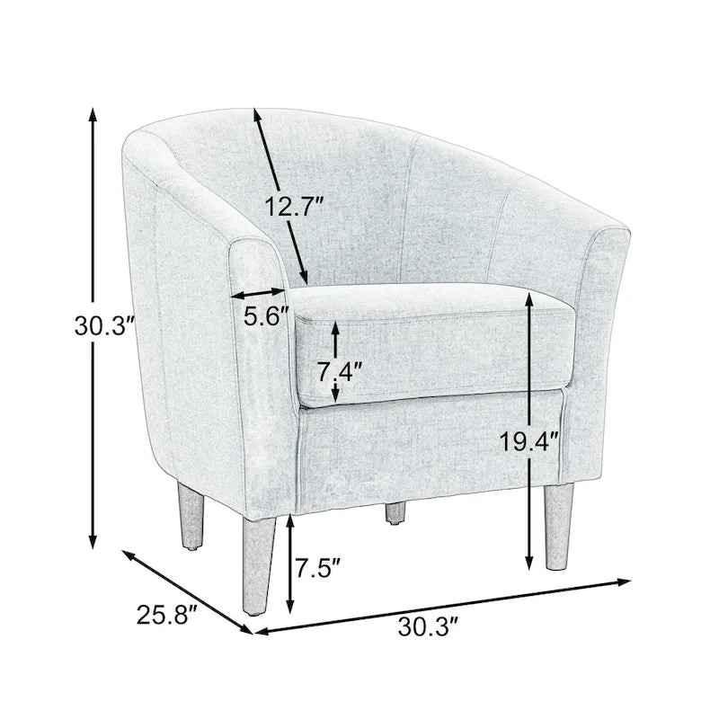 Fauteuil d'appoint moderne, fauteuil crapaud rembourré