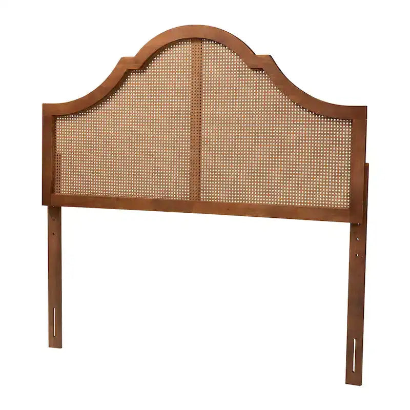 Tête de lit en bois de noyer cendré avec cannage Camila Classic et Traditionnelle