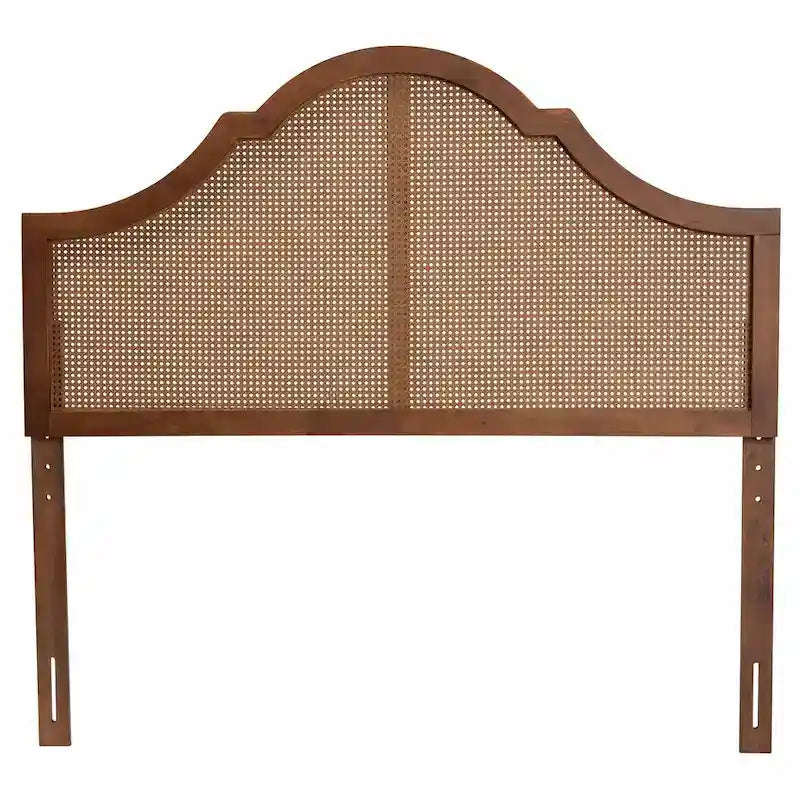 Tête de lit en bois de noyer cendré avec cannage Camila Classic et Traditionnelle