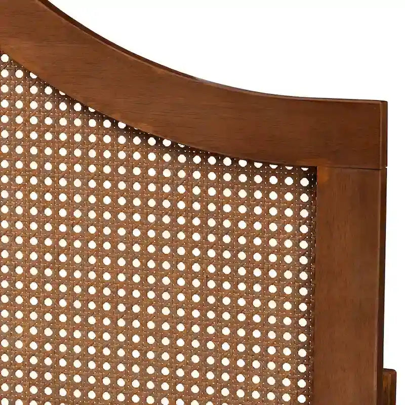 Tête de lit en bois de noyer cendré avec cannage Camila Classic et Traditionnelle