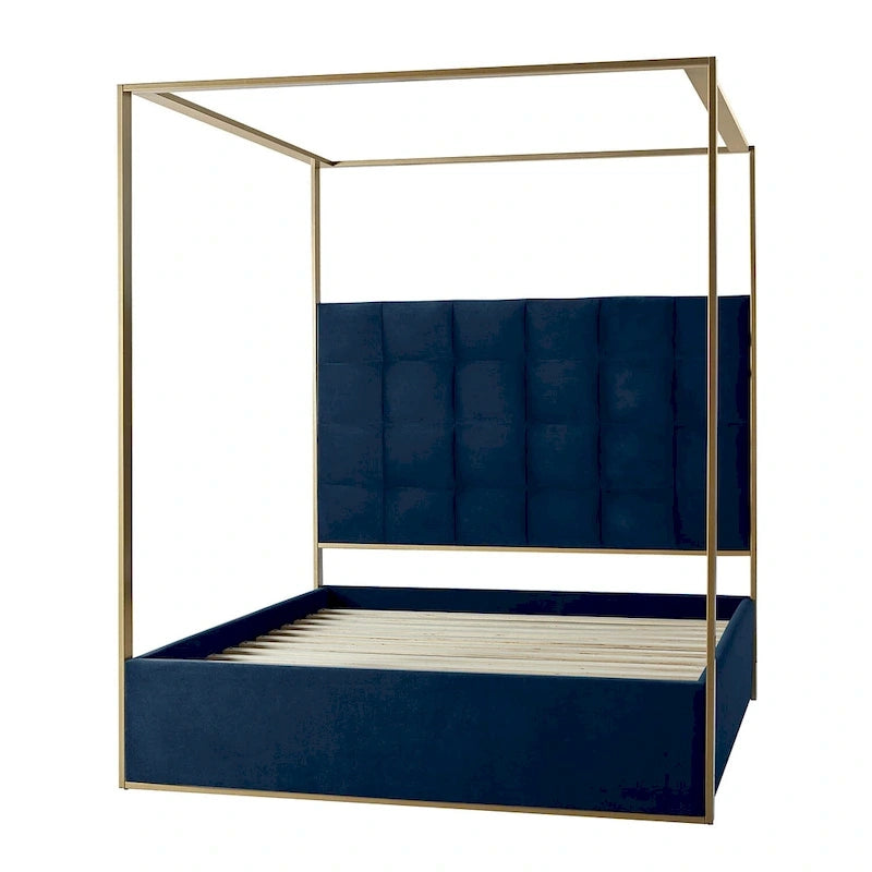 Lit à baldaquin Queen Size rembourré contemporain Milton