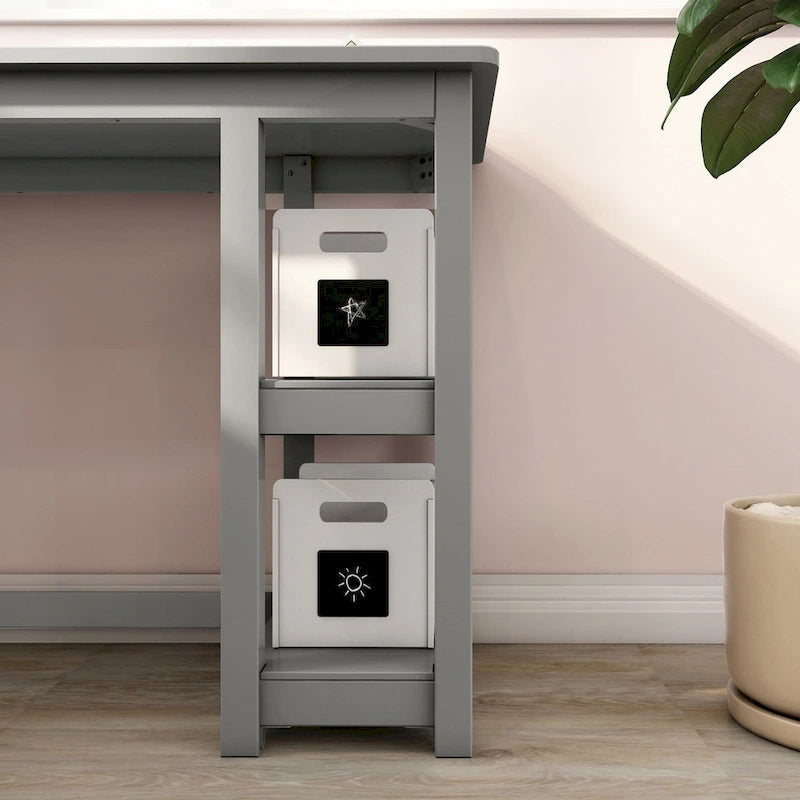 Bureau d'angle pour enfants avec étagères
