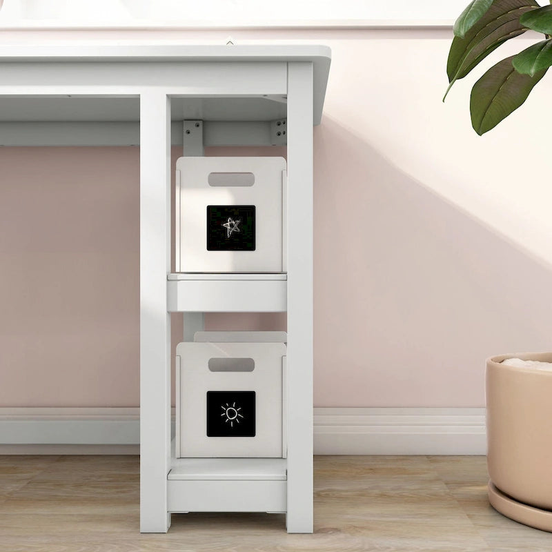 Bureau d'angle pour enfants avec étagères