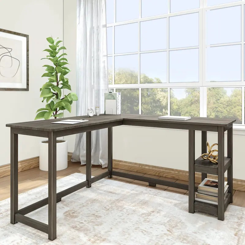 Bureau d'angle pour enfants avec étagères