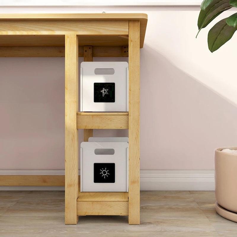 Bureau d'angle pour enfants avec étagères